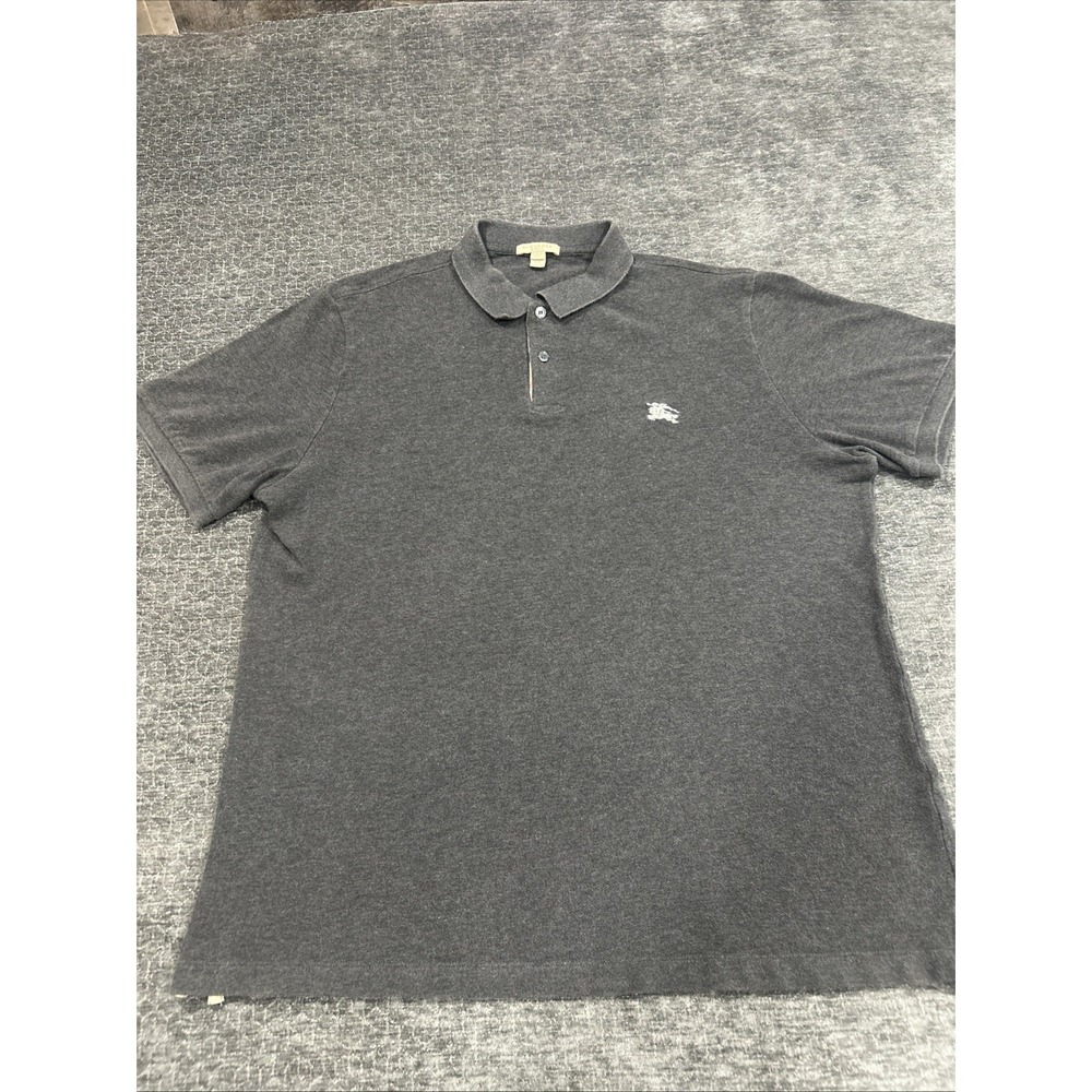 Burberry Brit Mens Gray Cotton Classic Fit Pullover Polo Shirt Size 2X